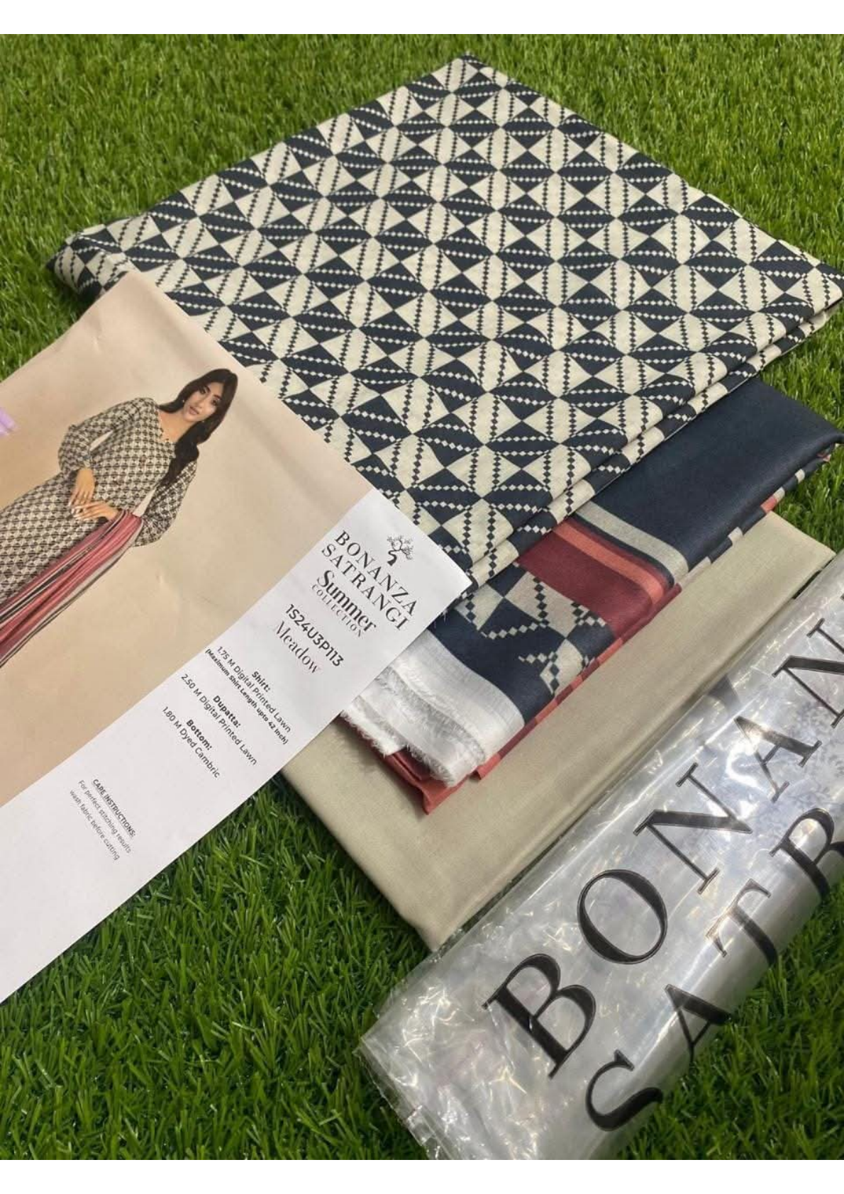 Bonanza Satrangi 100% Original Lawn Dupatta Unstitched 3 Piece
