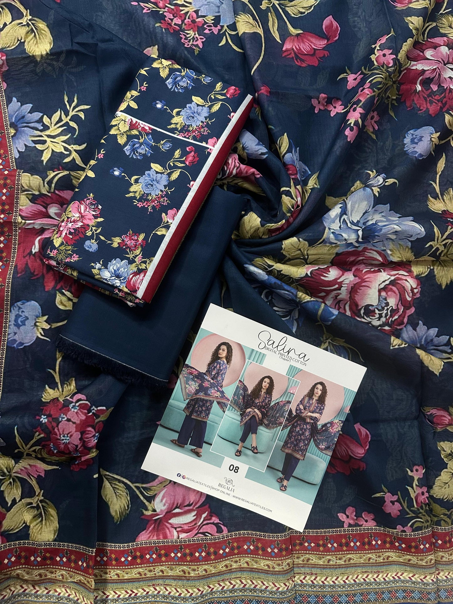 SALINA D-08 DIGITAL PRINTED LAWN  3PCS