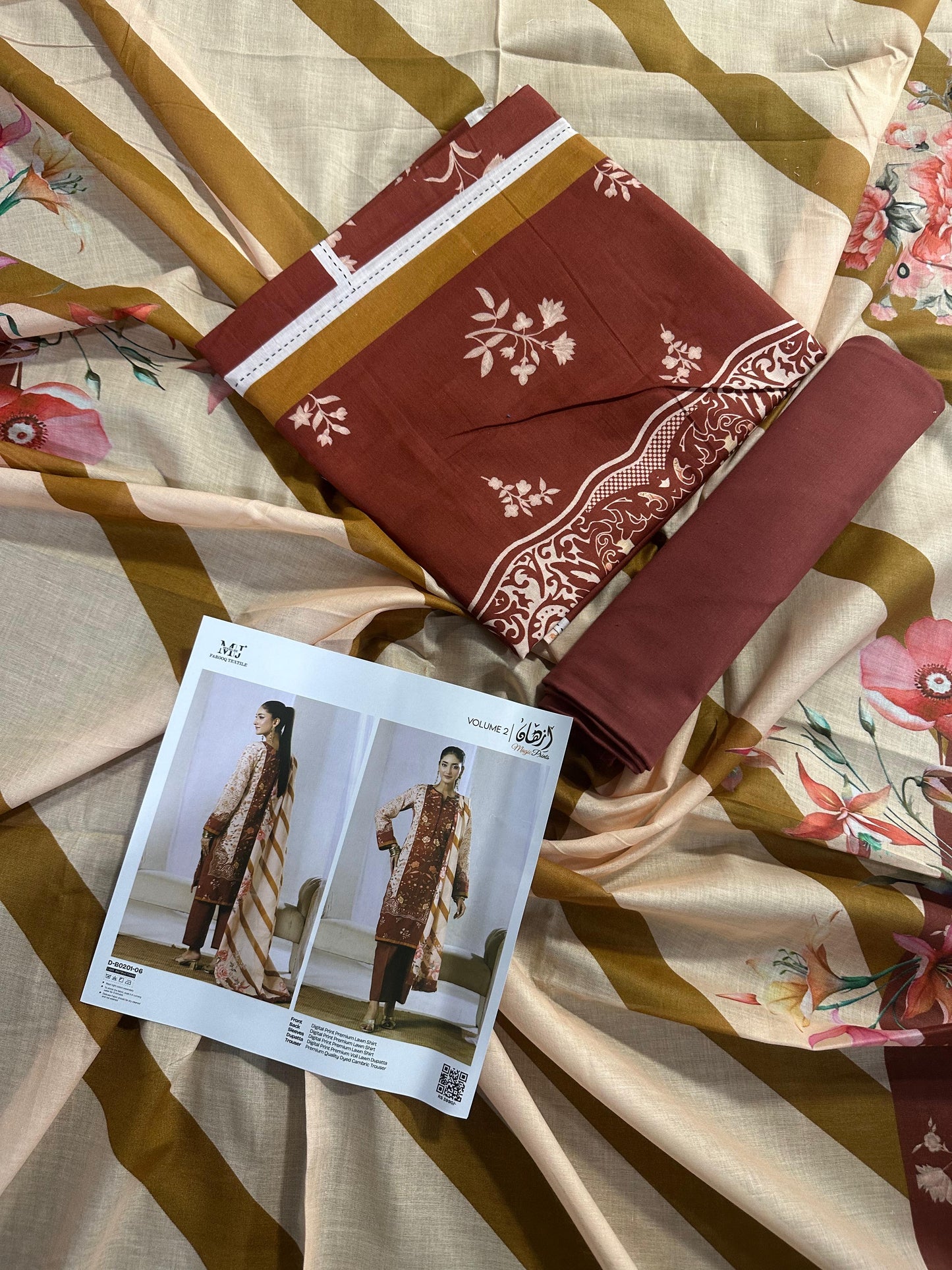✨ Izhan Magic Prints by MJ ✨ Lawn Unstitched Lawn 100% Original Lawn 3 Pieces ❤️🔥