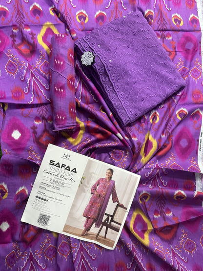 MJ Safaa Print Kari Lawn Collection – Chapter S - Premium Printed Lawn 3-Piece Suit Design#D-E0501-07