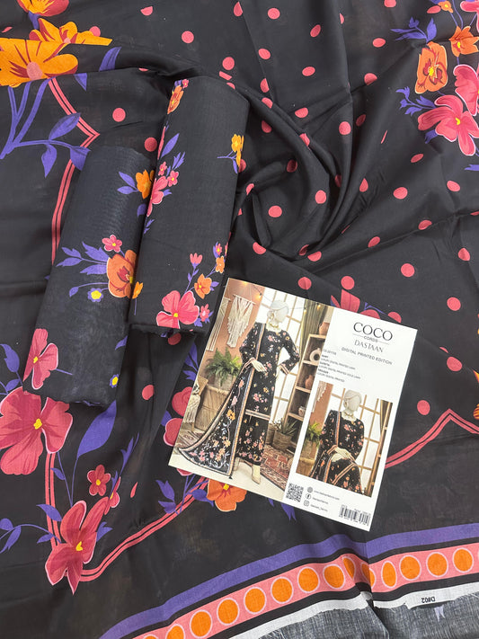 COCO CORDS BY DASTAN Unstitched Original Lawn 3 Piece Collection Designs #6