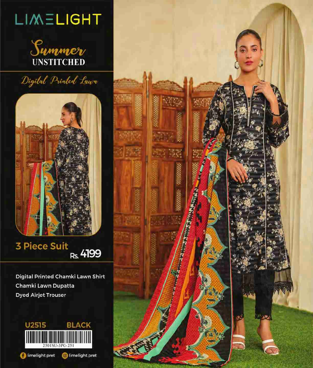 Limelight Chamkee Lawn 3Pcs 🔥