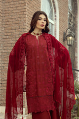 Lakhany Maroon Eid Collection Unstitched ChikanKari 3 Piece 🔥