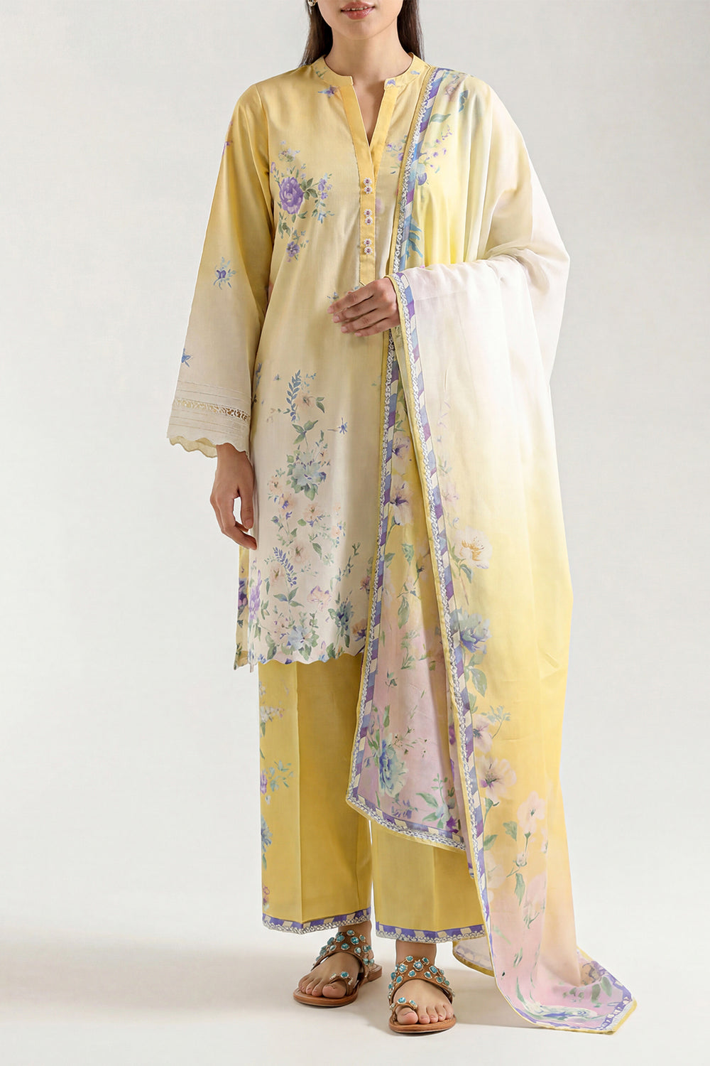 Saya Yellow 3PCs Printed Lawn Unstitched Collection