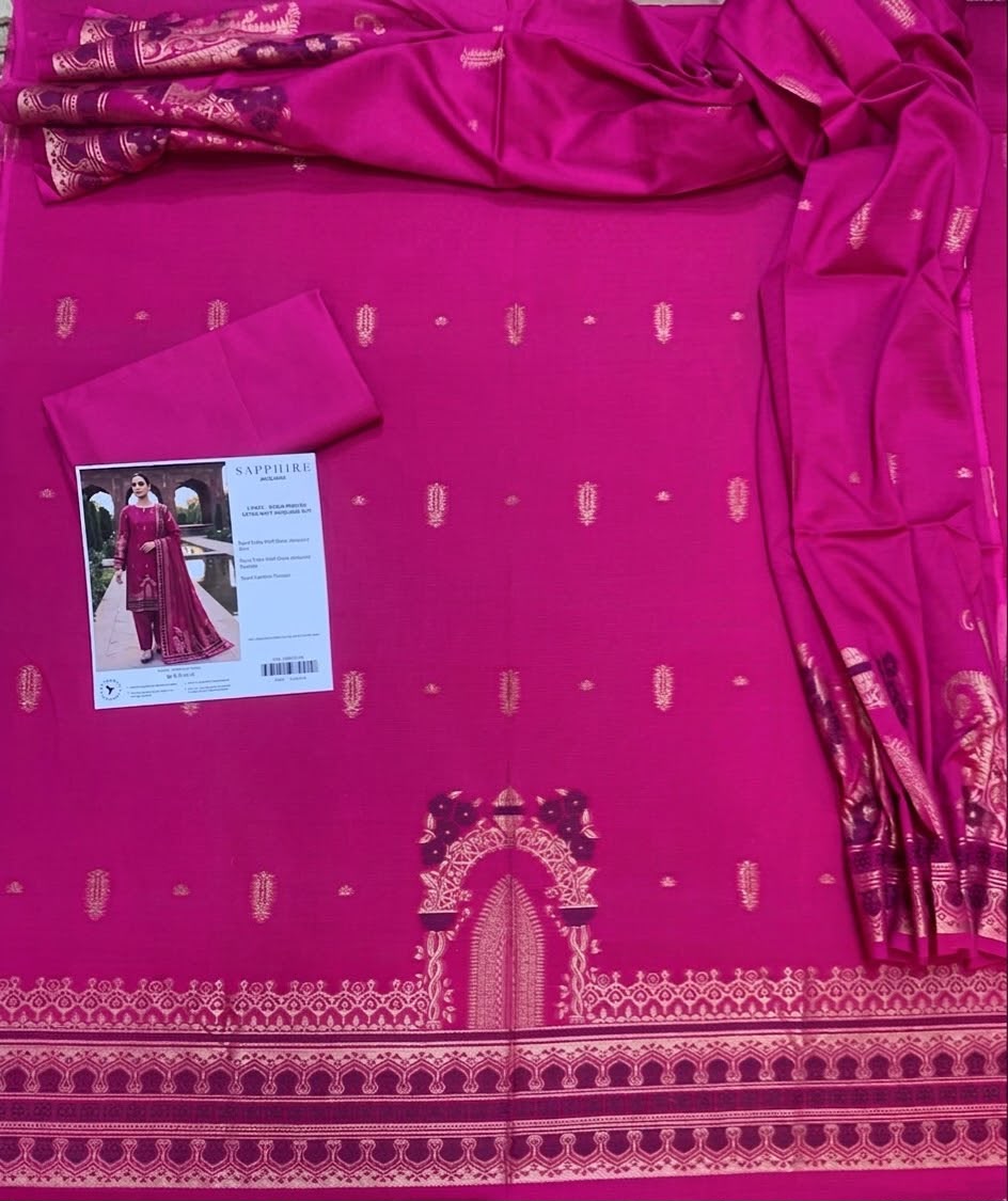 Sapphire Dark Pink Jacquard 3Pcs