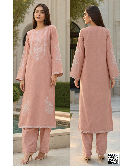 SALITEX 2PC EMBROIDERED UNSTITCHED LAWN COLLECTION PINK