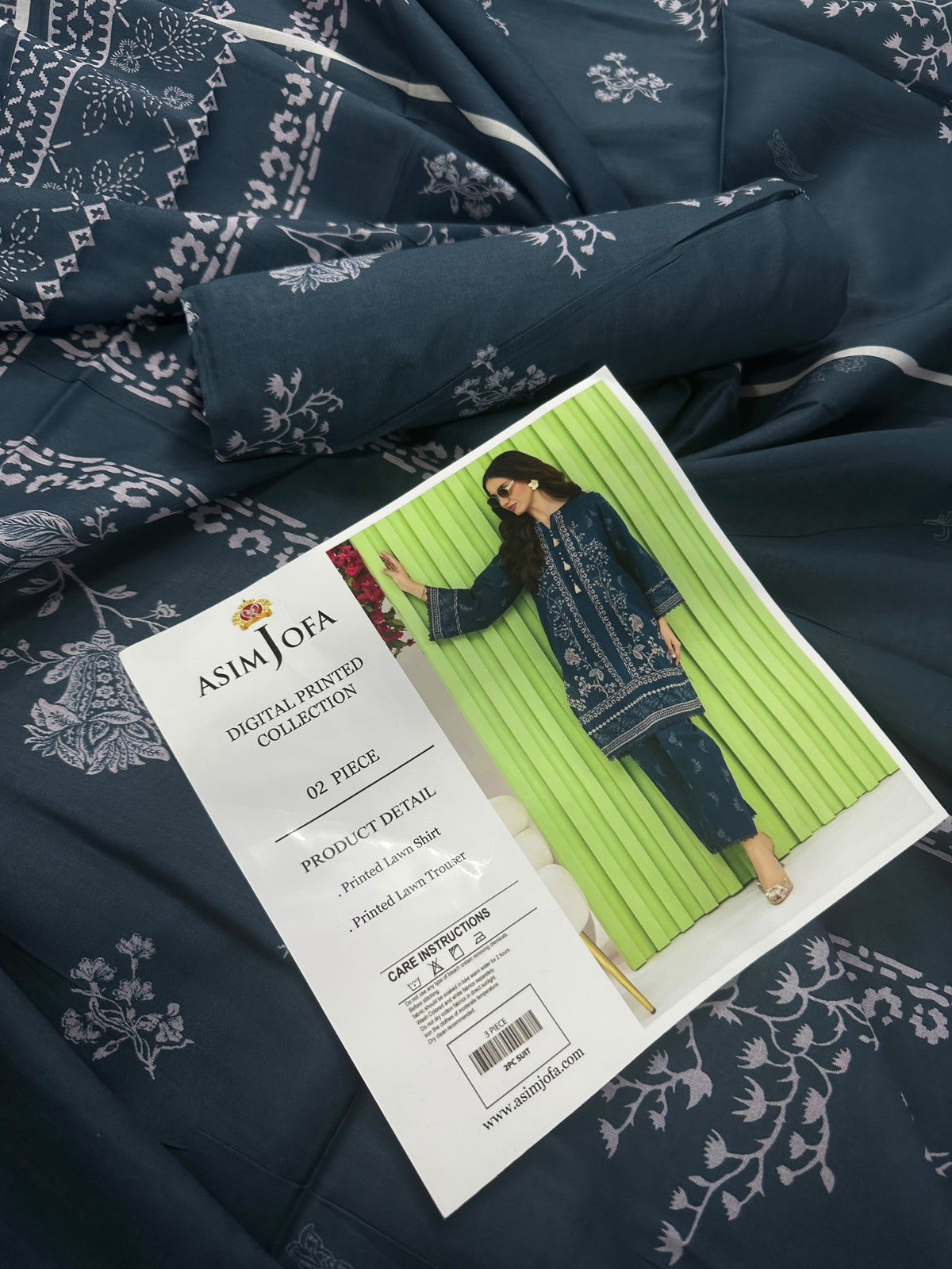 AsimJofa Teal Digital Printed 2Pcs
