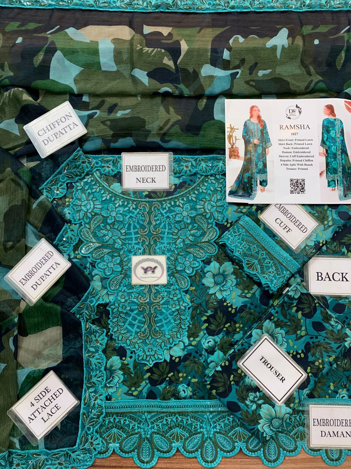 RAMSHA Elegant 3PC Unstitched Lawn Suit Collection