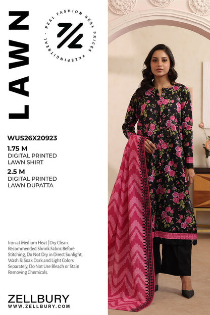 Zellbury D.C:-WUS26X20923   Digtal Printed Lawn 2Pcs Collection