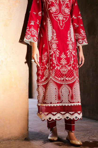 ZELLBURY 🌟 CHIKANKARI RED ELEGANCE – WUS25E30837 🌟