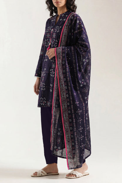 Saya Navy Blue 3PCs Printed Lawn Unstitched Collection