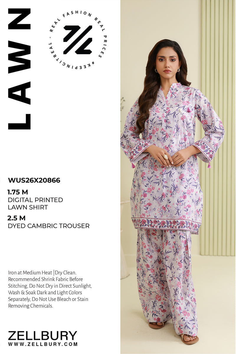 Zellbury D.C:-WUS26X20866   Digtal Printed Lawn 2Pcs Collection