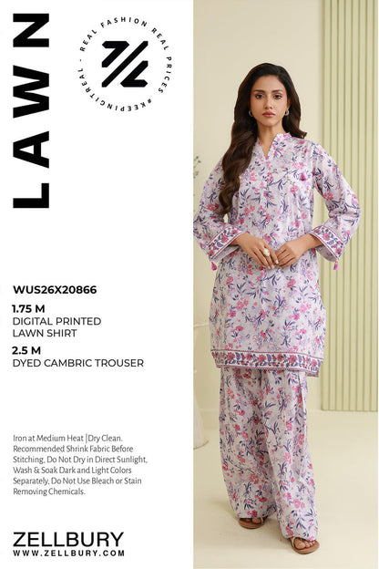 Zellbury D.C:-WUS26X20866   Digtal Printed Lawn 2Pcs Collection