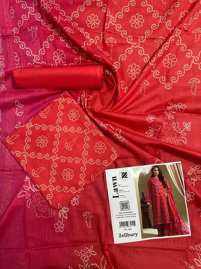 Zellbury Doriya Lawn 3 Pcs Unstitched Collection D.C:- WUS25X30443
