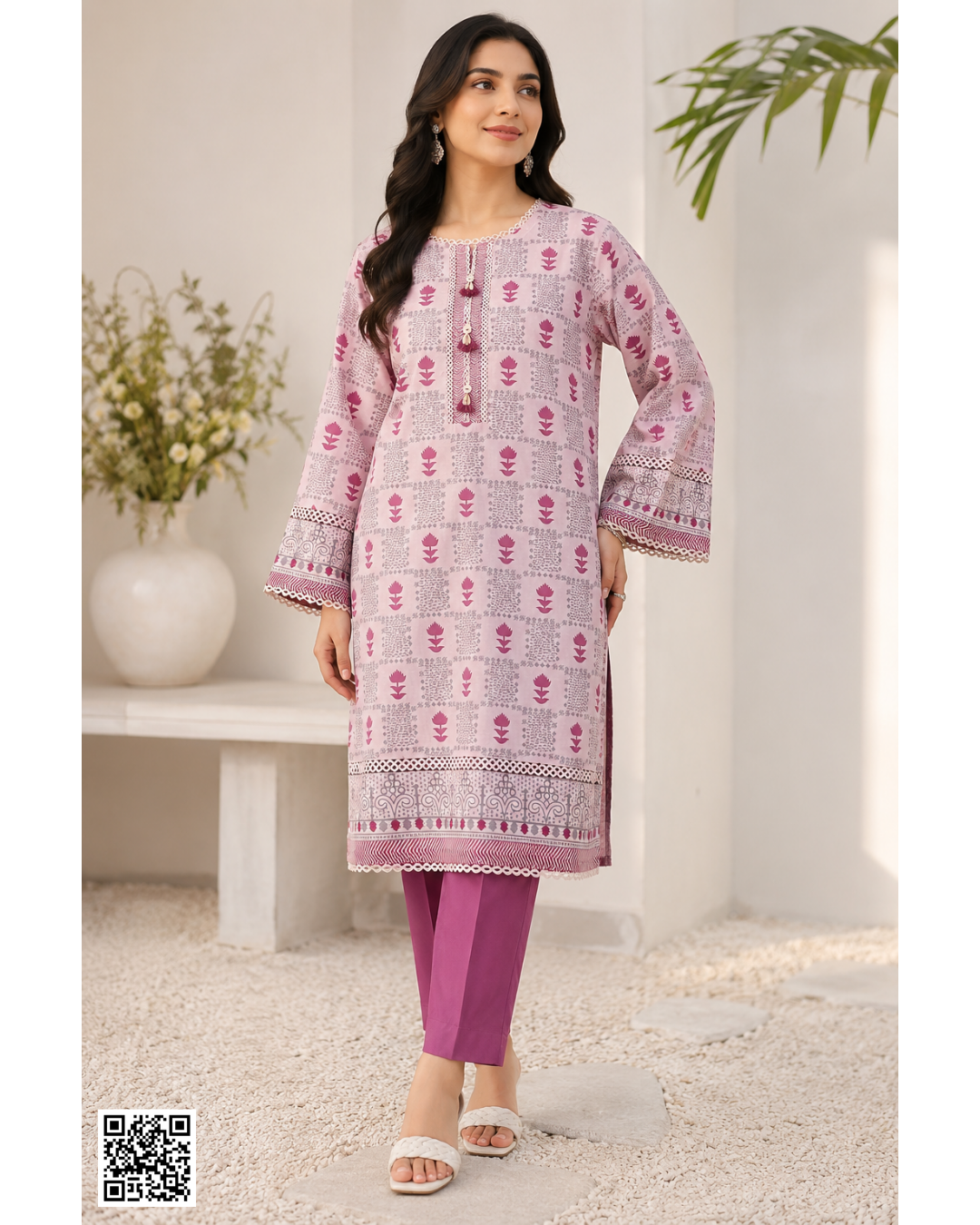 Tawakkal Pink Stitched 2-Piece