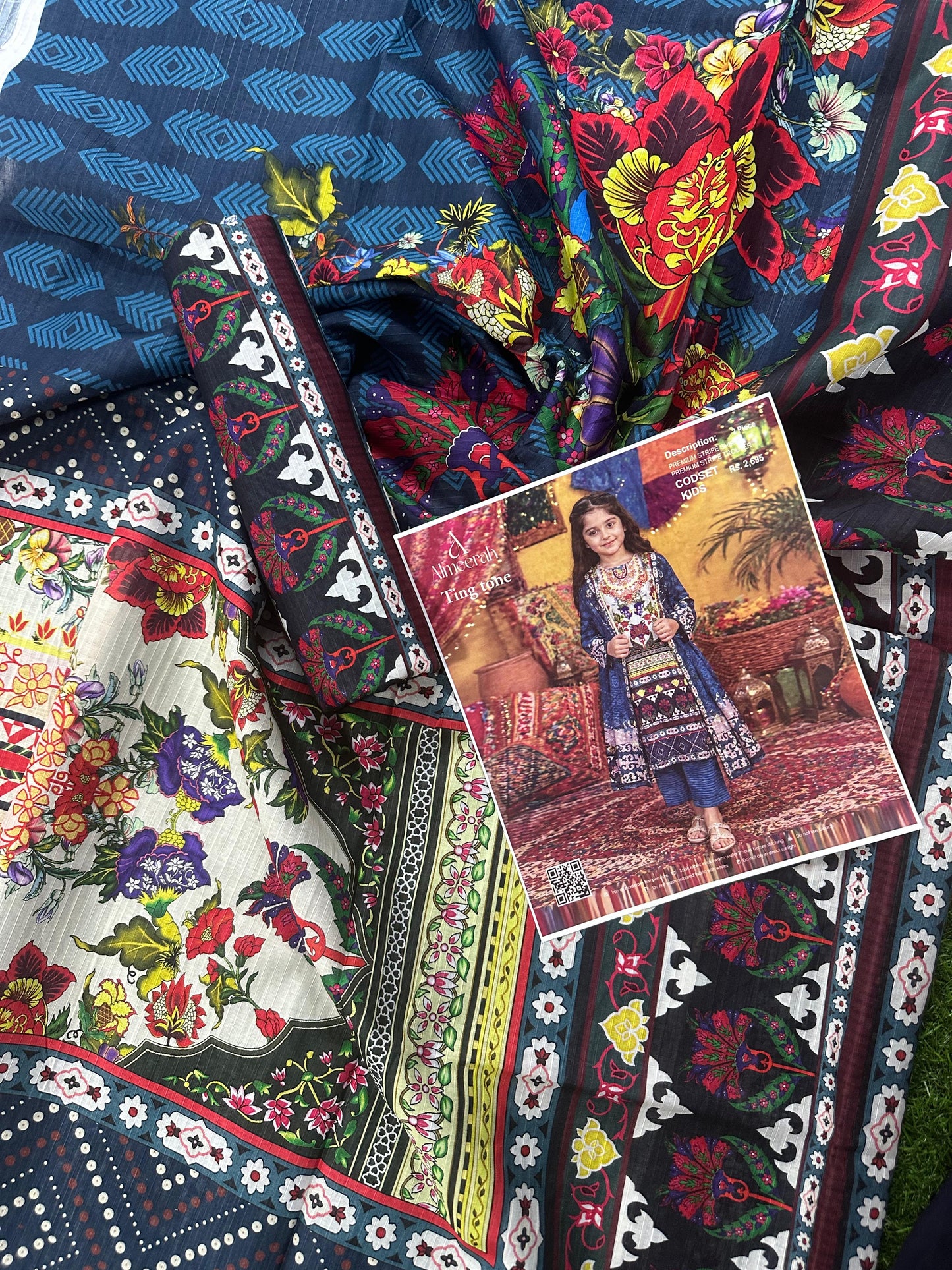 Almeerah Ting Tone Unstitched Kids 2Pcs Collection