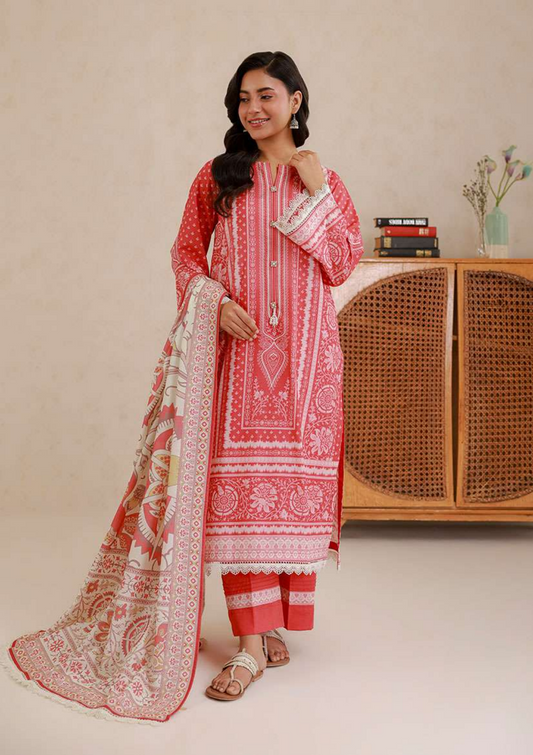 ZELLBURY Unstitched 3pcs Lawn Collection D.C:- WUS26X30823