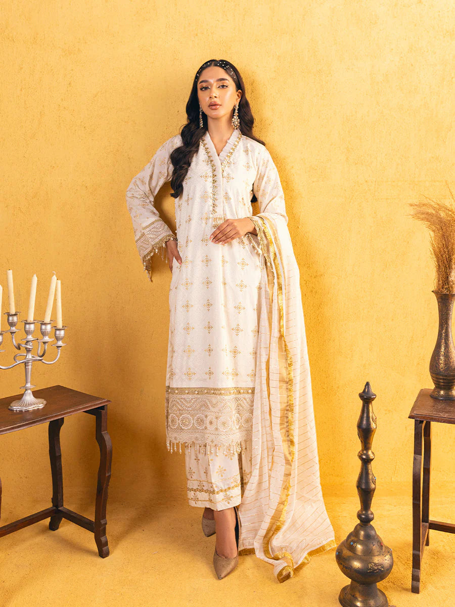 Salitex Embroidered Lawn White 3P UNS23W007UT