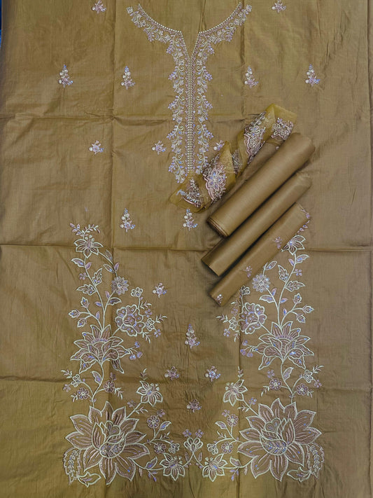 Saqafat Mustard Emb 2Pcs Lawn