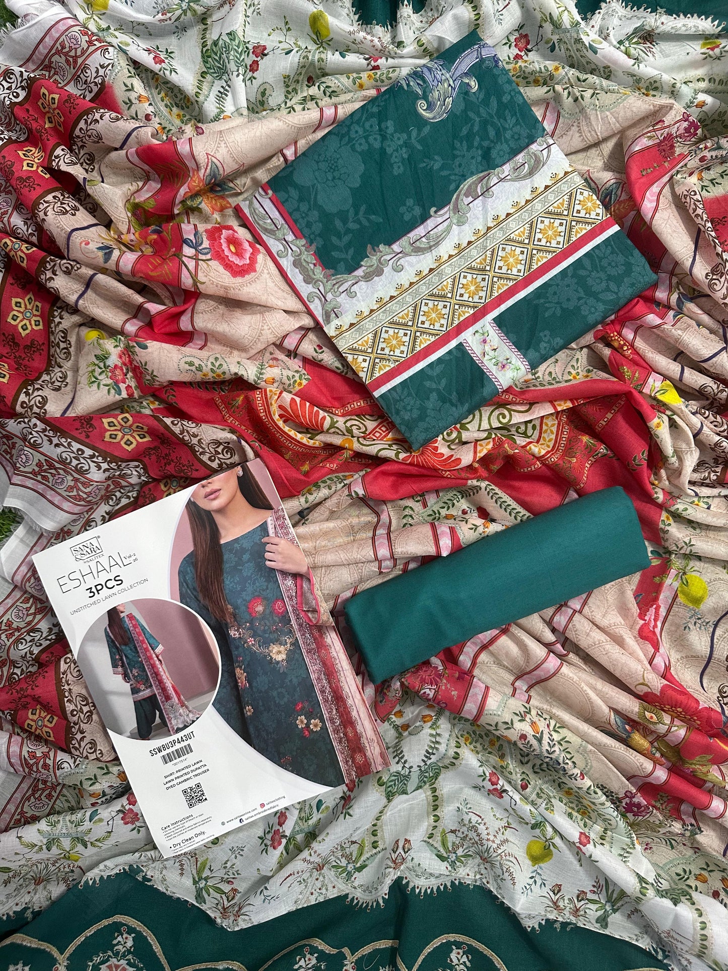Salitex Eshal (D.C:-SSW8U3P443) 3Pcs Unstitched Printed Lawn Collection