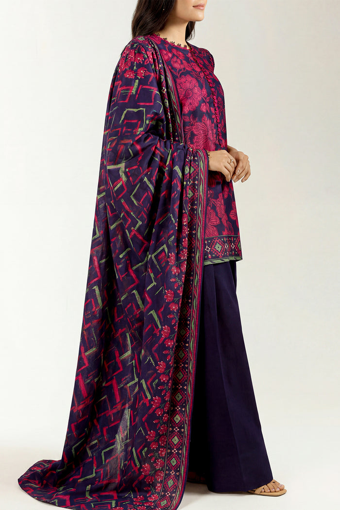 Saya Blue& Pink 3PCs Printed Lawn Unstitched Collection