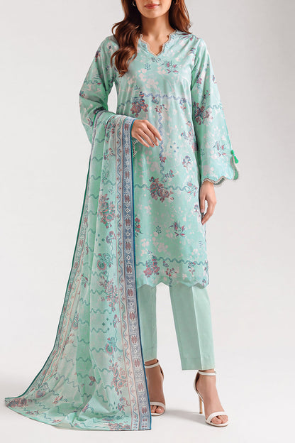 Saya D.C:- U01-26354-P02B - 3 Pcs Printed Lawn