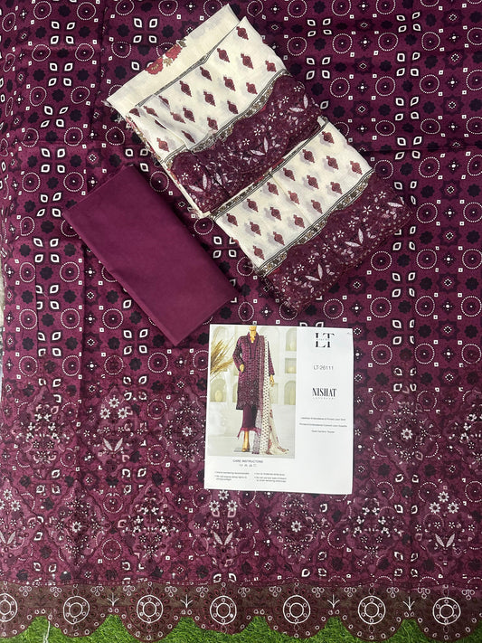 🌟🌿NISHAT LASERKARI – Embroidered Luxury Collection 2026🌿🌟
✨ Buy Lucky Textile Alert ✨ Design# LT_26111