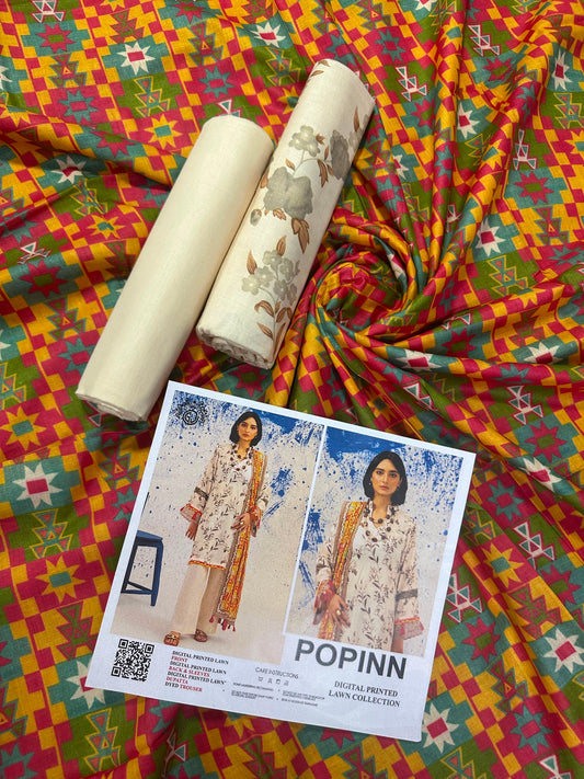 Popinn Orange Printed Lawn Collection
