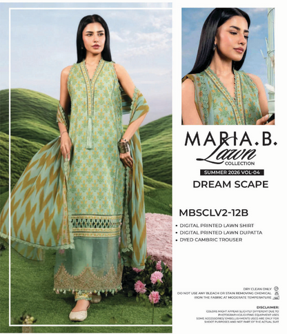 MARIA B® 3PC Printed Lawn Unstitched Collection D-08