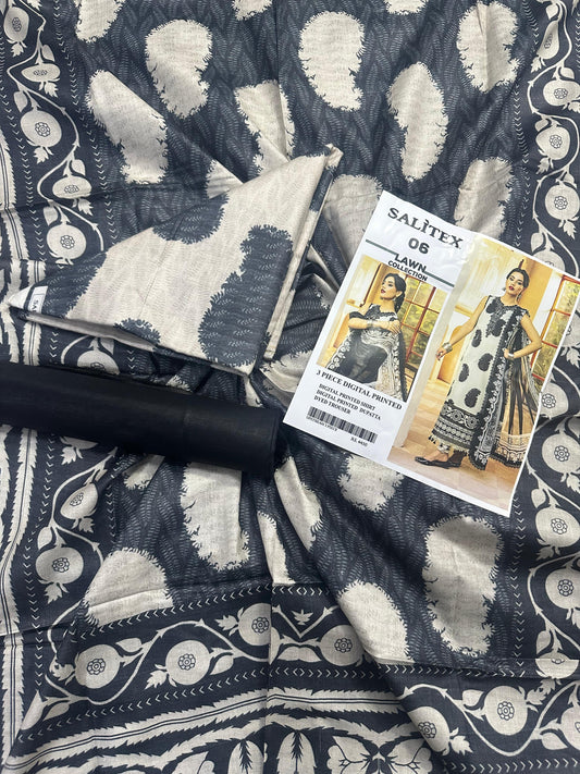 Salitex Lawn 3 PIECE DIGITAL PRINTED Collection Design# 6