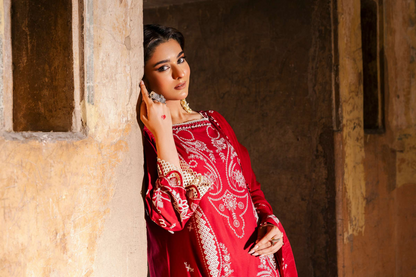 ZELLBURY 🌟 CHIKANKARI RED ELEGANCE – WUS25E30837 🌟