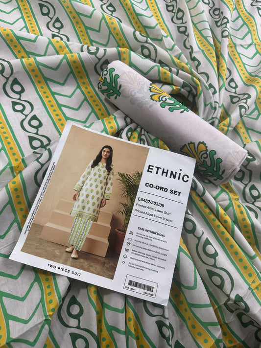 Ethnic 2Pcs White-Yellow/8 Cord Set
