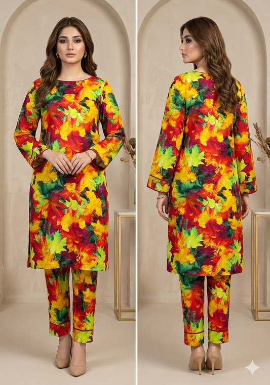 Mix Brand – Premium Unstitched Collection Digital Printed All-Over 2-Piece Suit