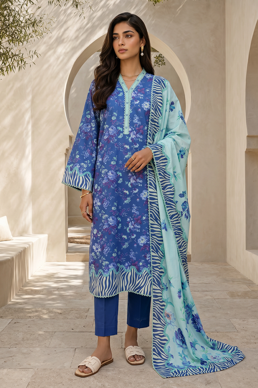 Zellbury (D.C:- WUS26X38051) Unstitched 3pcs Lawn Collection