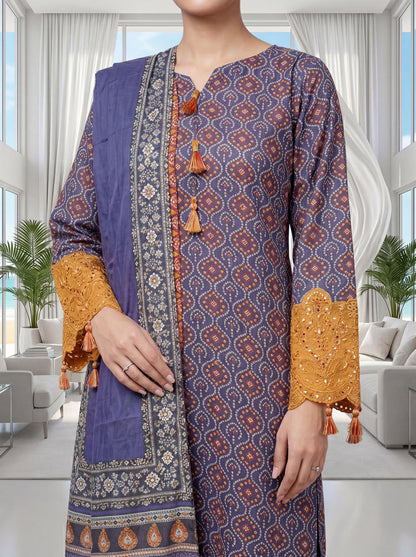 Fleur By Almeerah - Violet Dusk – Digital Chundri Lawn Unstitched Collection