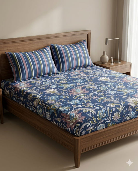 Salonika Full Printed King Size Bedsheets Collection