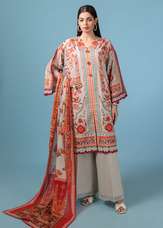 Bonanza Satrangi Unstitched Fusion Floral - 3 Pc (WU3PPBS25LIUN85) 🔥🥰