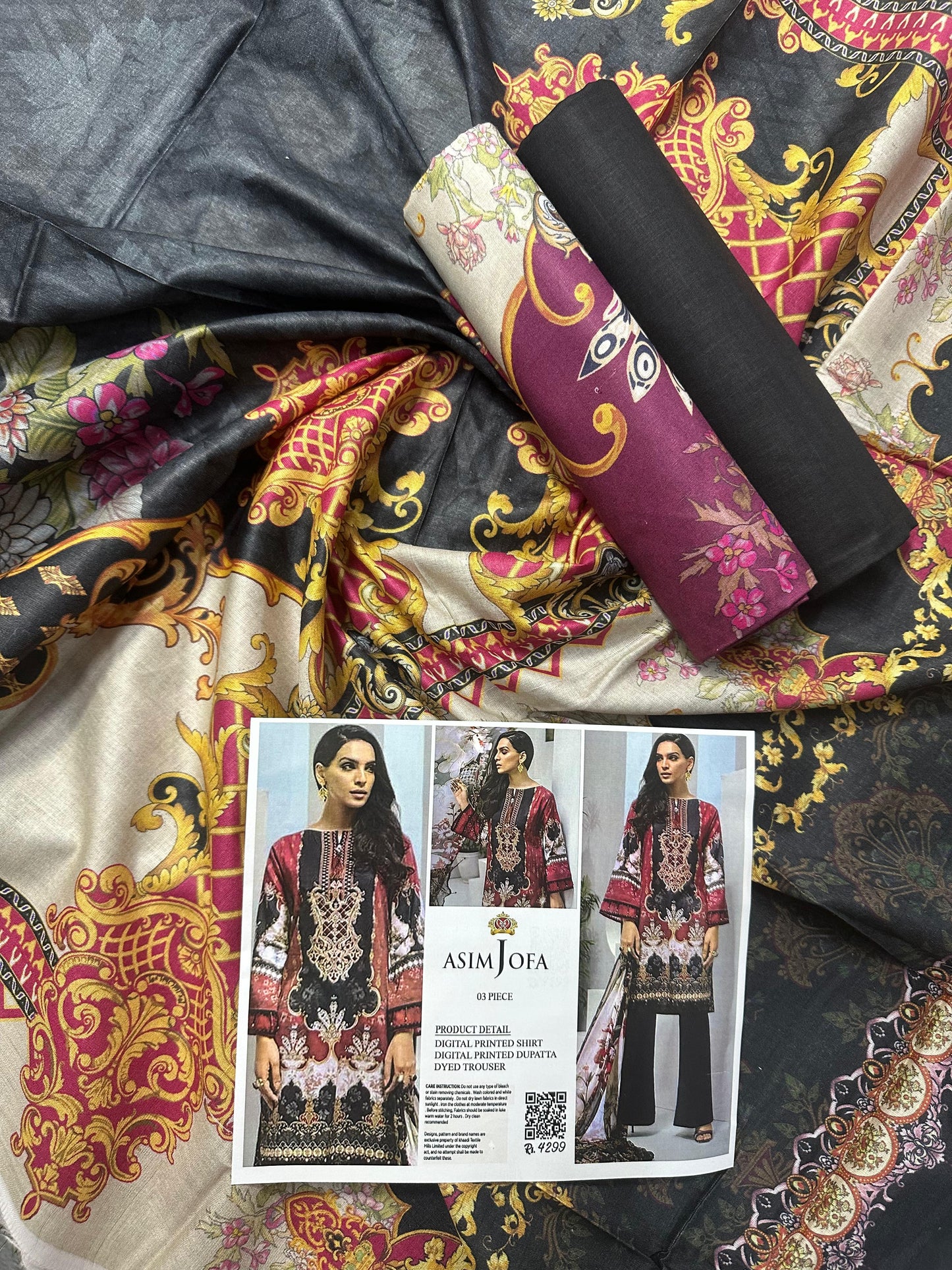 ASIM JOFA 3PC UNSTITCHED DIGITAL PRINTED COLLECTION
