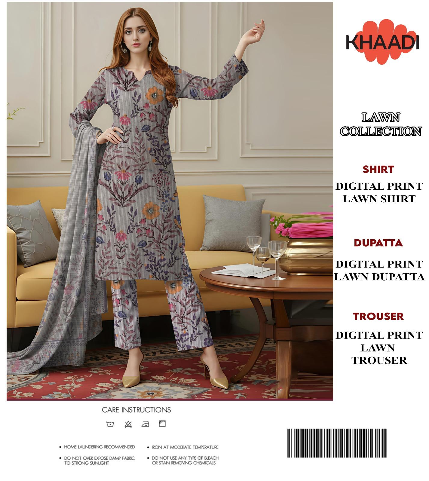 🔥 Khaadi Tanadora – Premium Luxury Collection 3PC🔥