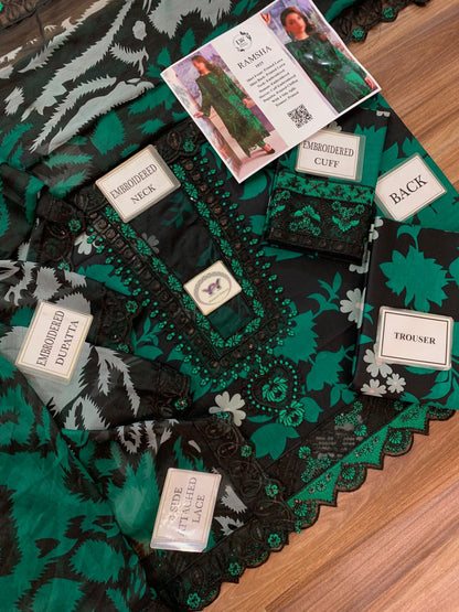 RAMSHA Elegant 3PC Unstitched Lawn Suit Collection