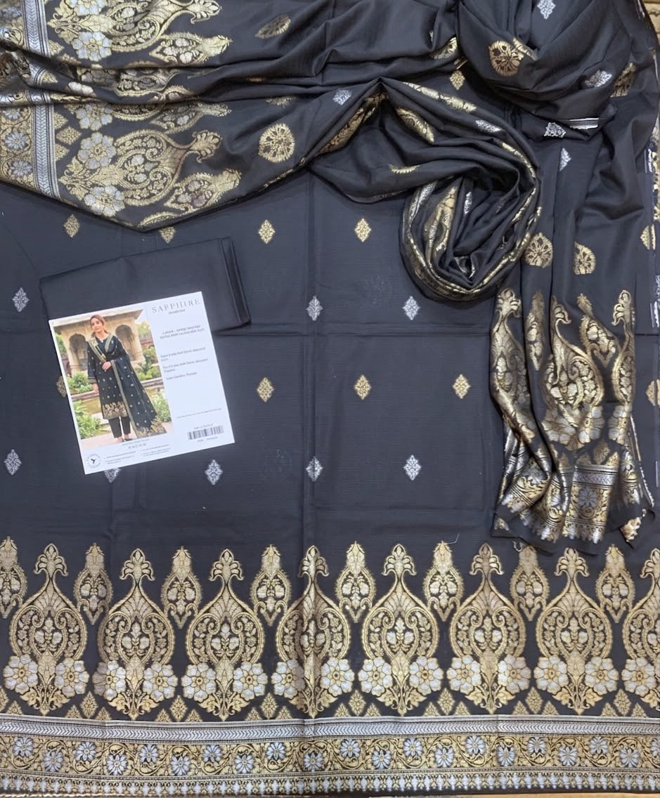 Sapphire Black Silver Jacquard 3Pcs
