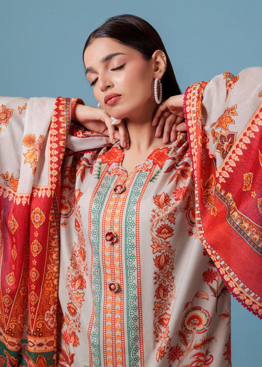 Bonanza Satrangi Unstitched Fusion Floral - 3 Pc (WU3PPBS25LIUN85) 🔥🥰