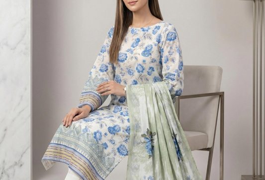 Eshaal Premium 3PC Lawn Collection Design No# SSW6U3P416UT