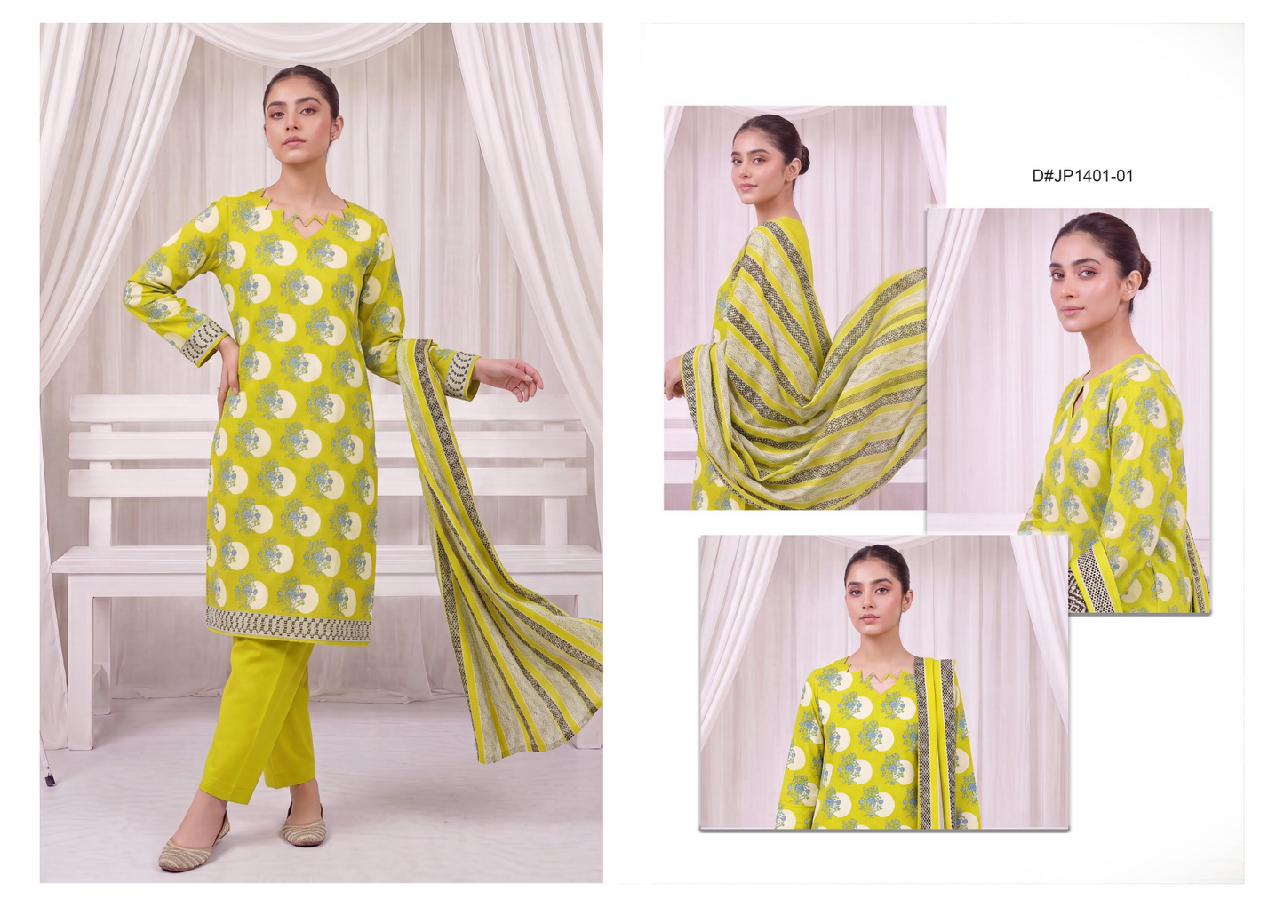 Izhaan MJ Pink D #01 - 3pcs  Printed Collection