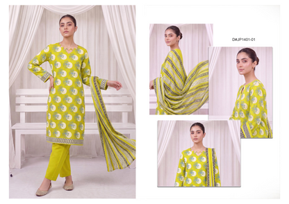 Izhaan MJ Pink D #01 - 3pcs  Printed Collection