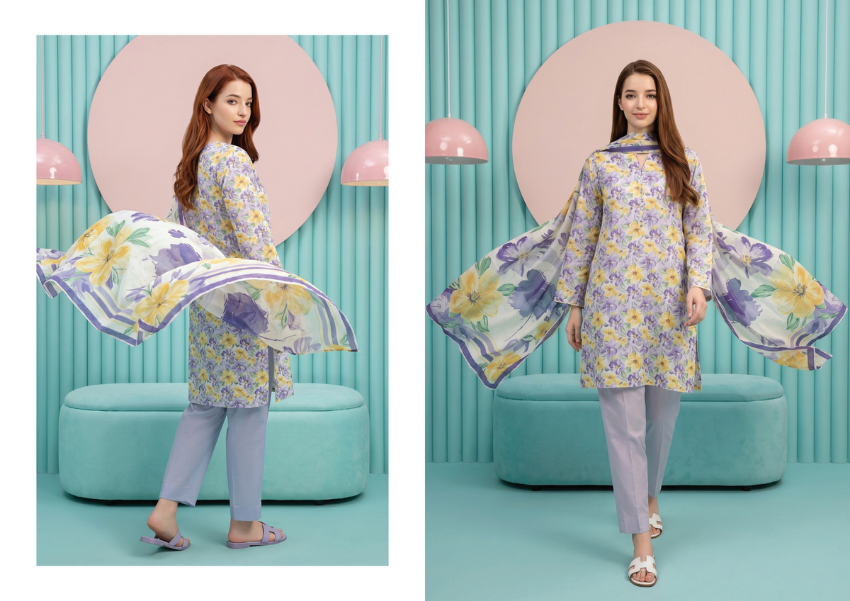 SALINA D-02 DIGITAL PRINTED LAWN  3PCS