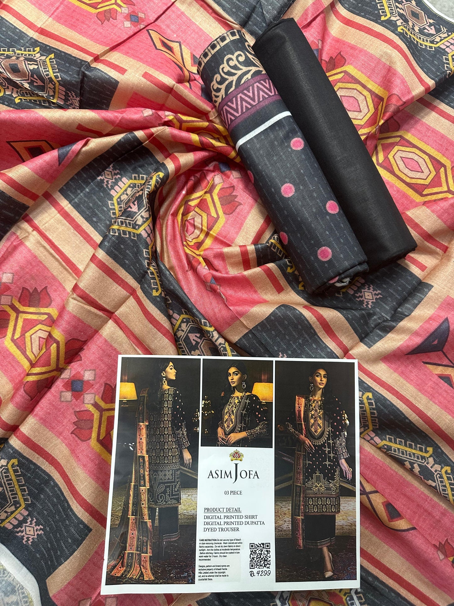 ASIM JOFA 3PC UNSTITCHED DIGITAL PRINTED COLLECTION