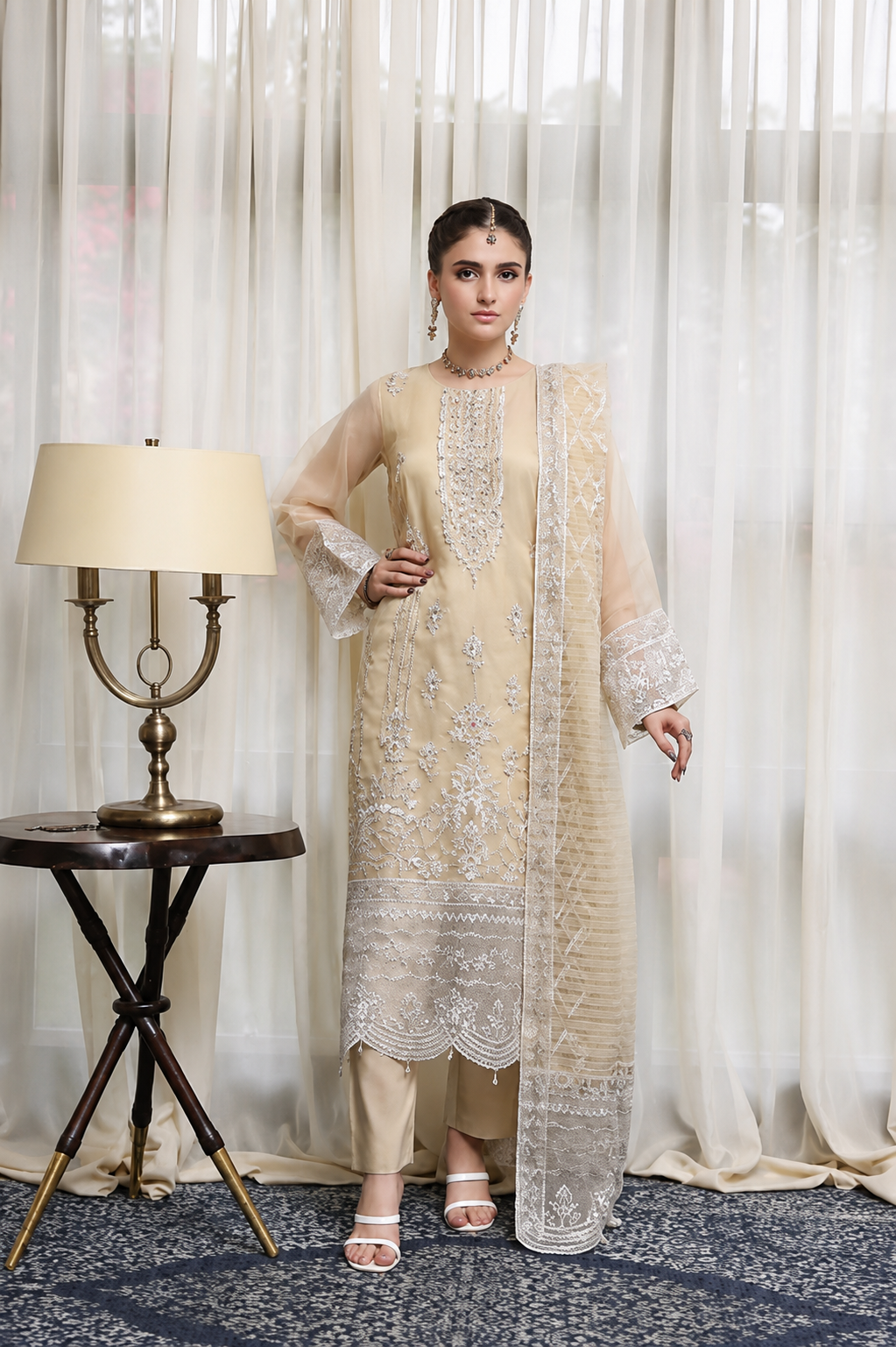 Alvin Beige Luxury Embroidered Collection