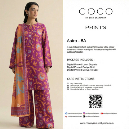 COCO Astro - 5A - PRINTS 3PCS UNSTITCHED COLLECTION