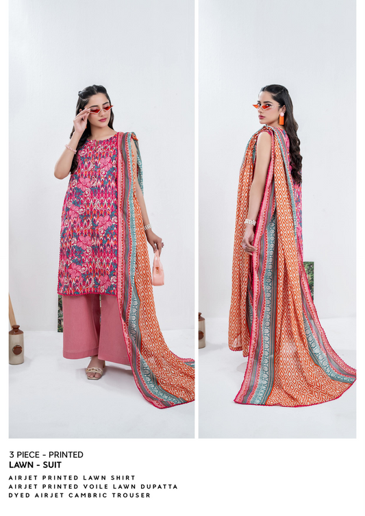 Zesh Unstitched Lawn 3 Piece 100% Original 🔥❤️